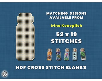 Cross stitch miniature BOTTLE blanks | Matching designs by Irina Konoplich | Stitchable wooden base | Needlepoint counted cross stitch