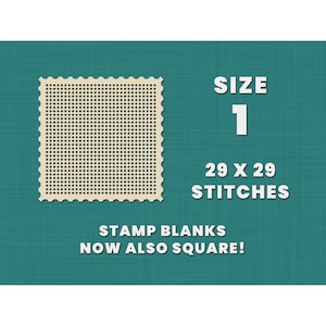 Cross stitch SQUARE STAMP - SIZE 1 blanks bases | Stitchable wooden blank | Gift tags imitating stamps | Needlepoint counted cross stitch