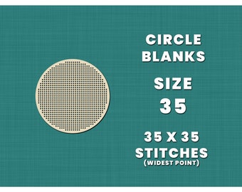 Cross stitch CIRCLE - SIZE 35 blanks bases | Stitchable wooden blank | 35x35 stitches | Needlepoint counted cross stitch