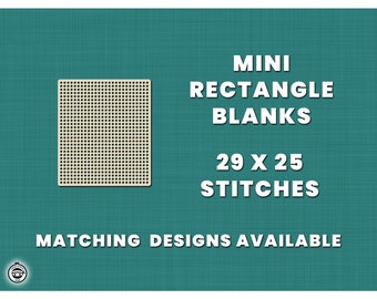 Kreuzstich MINI RECTANGLE blanko - 29x25 Stiche Basis | Stickbarer Holzrohling | Kreuzstich Tags | Gobelin Kreuzstich