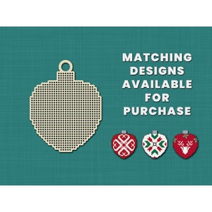 Christmas bauble cross stitch blanks bulb 04 | Stitchable wooden blanks | Wooden Christmas ornaments  | Needlepoint counted cross stitch