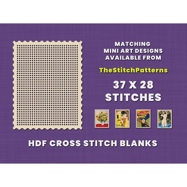 Cross stitch STAMP blanks | Matching Mini Art designs by TheStitchPatterns | Stitchable wooden base | Needlepoint counted cross stitch