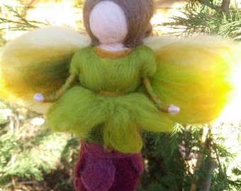 Grape Fairy, waldorf wool fairy, waldorf inspired fairy