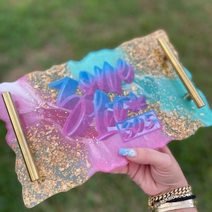 Custom Luxury Decorative/Vanity/Rolling/Serving Tray with matching ashtray/storage Royalty Crown