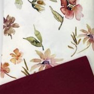 Fabric package jersey + cuffs - watercolor flower from 0.5 m & 0.25 m, STANDARD 100 by OEKO-TEX®