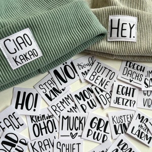 Hipster Label Schriftzüge Individualisiere deine Nähprojekte 100% Recyceltes Polyester Weiß Bild 2