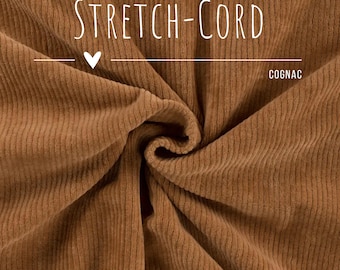 Stretch Corduroy Cognac – soft, stretchy corduroy fabric for clothing | trousers, skirts, dresses & baby clothes | Standard 100 by OEKO-TEX®