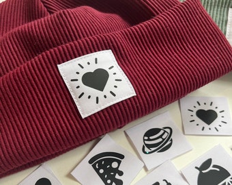 Hipster Label - Symbole - Individualisiere deine Nähprojekte - 100% Recyceltes Polyester Weiß