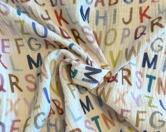 Last item - Premium muslin - ABC back to school - STANDARD 100 by OEKO-TEX® - 100% cotton