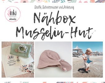 DIY Nähbox MUSSELIN HUT von Inki - Handmade I  Schnittmuster und Nähanleitung I Alles was du brauchst Stoffe, Schnittmuster und Anleitung