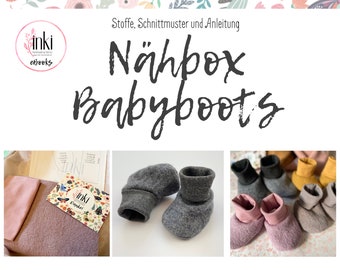 DIY Nähbox BABYBOOTS von Inki - Handmade I  Schnittmuster und Nähanleitung I Alles was du brauchst Stoffe, Schnittmuster und Anleitung