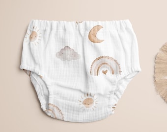 Premium muslin sun, moon and stars - STANDARD 100 by OEKO-TEX® - Double gauze made from 100% cotton