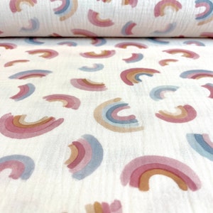 Premium Muslin - Little Rainbow Pink - STANDARD 100 by OEKO-TEX® - 100% Cotton