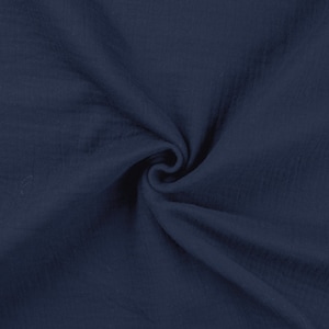 Baumwoll Musselin - Double Gauze - Dunkel Blau, STANDARD 100 by OEKO-TEX®
