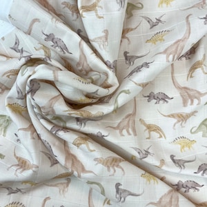 Premium Muslin - Dinosaurs - STANDARD 100 by OEKO-TEX® - 100% Cotton