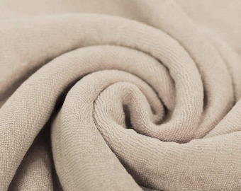 Stretch terry cloth - sand - Standard 100 by OEKO-TEX®