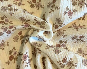 Premium muslin - Boo flower - STANDARD 100 by OEKO-TEX® - 100% cotton
