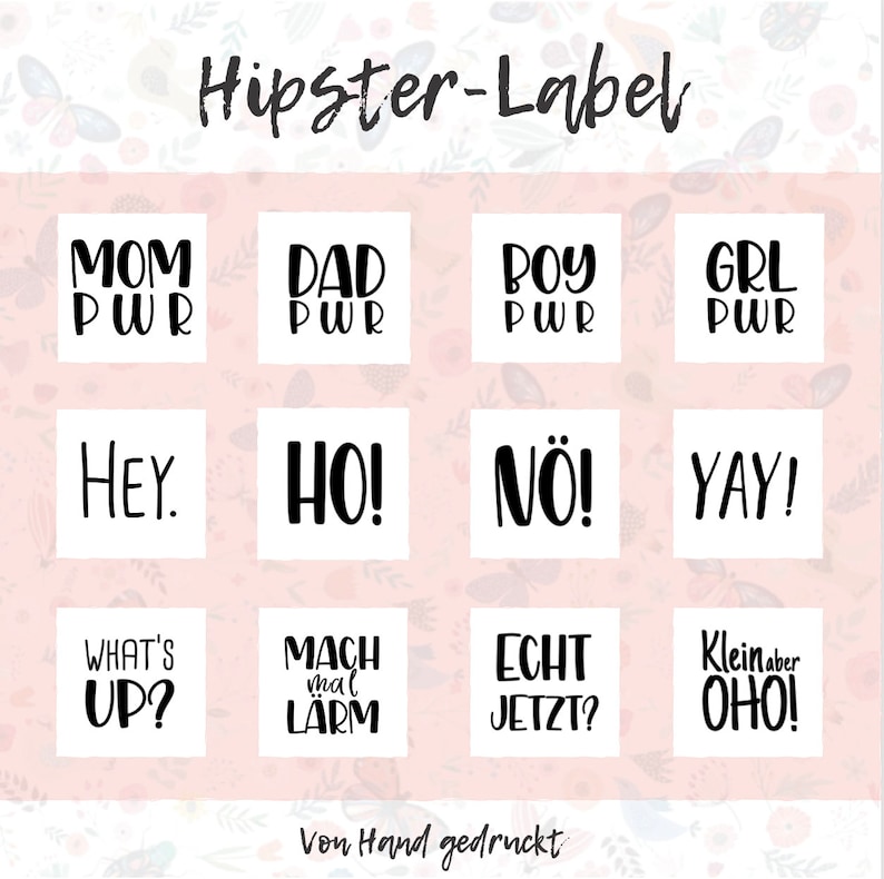 Hipster Label Schriftzüge Individualisiere deine Nähprojekte 100% Baumwolle in Natur Bild 5
