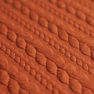 Jacquard knitted fabric - braid pattern rust