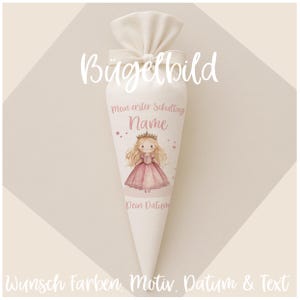 Transfert thermocollant pour cornets scolaires Princesse - Date et Nom - Style Boho - Personnalisé pour cornets scolaires et cornets frères et sœurs