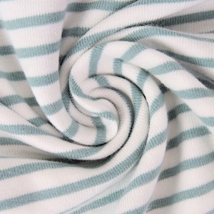 Cotton jersey stripes wide Dusty Mint - Jersey - Ökotex 100