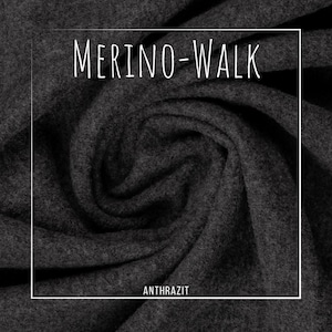 Última peça - Lã Merino Walk Swafing Antracite | 100% Lã | Livre de mulesing | Lã fervida | Para costura de jaquetas e casacos | Standard 100 by OEKO-TEX®