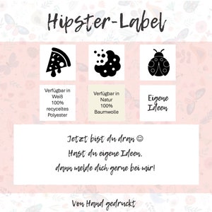 Hipster Label Symbole Individualisiere deine Nähprojekte 100% Recyceltes Polyester Weiß Bild 4