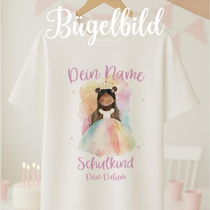 Rainbow Princess - Iron-on Transfer for School Enrollment - Daycare Child Schoolchild - Dragon - Personalized for T-Shirts...