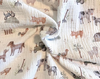 Premium Muslin Bauernglück - STANDARD 100 by OEKO-TEX® - Double Gauze made from 100% cotton
