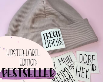 Hipster Label - Lettering 100% Cotton in Natural - Sew-on Patch / Label - DIY - Custom Design