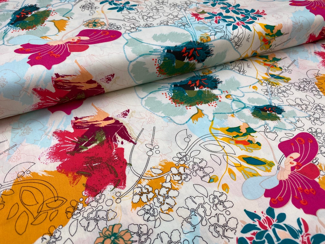 Premium Cotton Poplin by Art Gallery Fabrics Wonderlust Bold Etsy