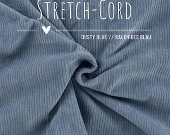 Stretch Cord Smoky Blue – soft, stretchy corduroy fabric for clothing | Pants, skirts, dresses & baby clothes | Standard 100 by OEKO-TEX®