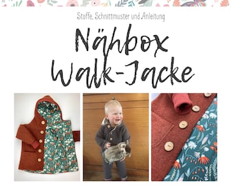 DIY sewing box merino wool jacket I sewing pattern and instructions I everything you need fabrics, patterns and instructions