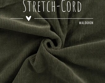 Stretch Corduroy Forest Green – soft, stretchy corduroy fabric for clothing | trousers, skirts, dresses & baby clothes | Standard 100 by OEKO-TEX®
