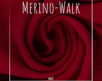 Last Meter Merino Walk Fabric by the Meter Swafing Red | 100% Wool | Mulesing-Free | Boiled Wool | Sewing for Jackets & Coats | Standard 100 by OEKO-TEX®