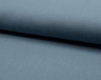 Baumwoll Musselin - Double Gauze - Dusty Blue, STANDARD 100 by OEKO-TEX®