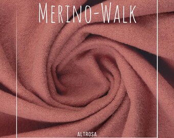 Merino Wool by the Meter Swafing Antique Pink | 100% Wool | Mulesing-free | Wool Felt | Sewing for Jackets & Coats | Standard 100 by OEKO-TEX®