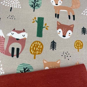 Fabric package Jersey + Cuffs - Forest Friends 0.5 m & 0.25 m, STANDARD 100 by OEKO-TEX®