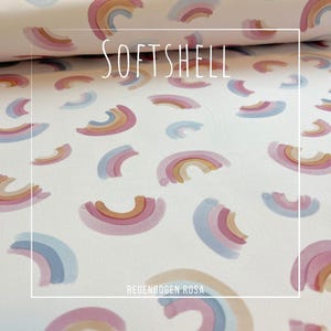 Rose arc-en-ciel - Softshell écologique premium, intérieur doux - Le tissu idéal pour les jours de pluie, fabriqué à partir de polyester recyclé certifié Standard 100 par Oeko-Tex®.