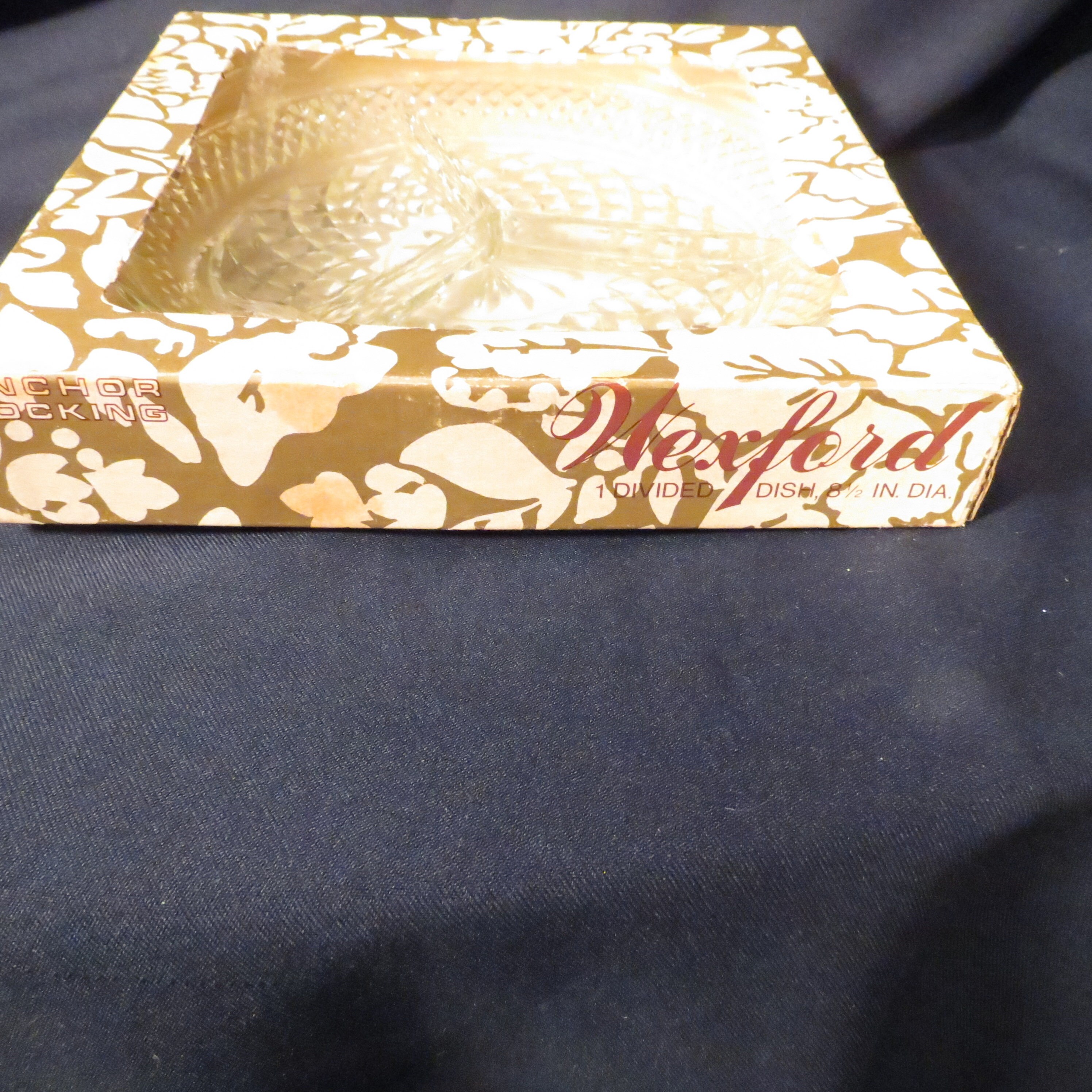 Vintage Anchor Hocking Wexford clear divided dish 8 and 1/2 Etsy