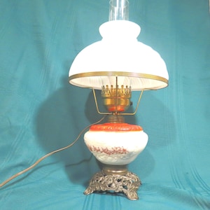 hurricane style electrified table lamp