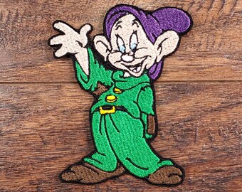 Snow White Embroidered Dopey Inspired Iron On Patch