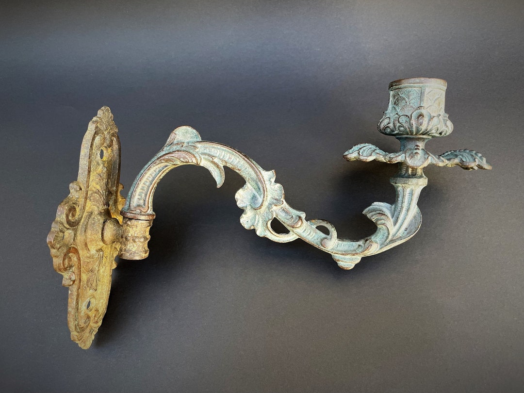 Antique Piano Sconce Candlestick Holder Sing Arm Ornate Cast Etsy