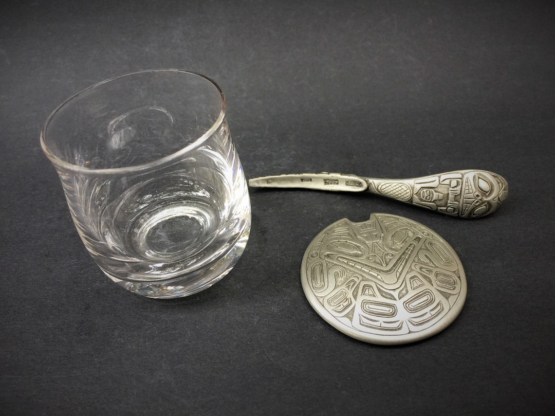 Condiment Pot & Spoon Boma Pewter Etain Fin Canada NW Pacific - Etsy