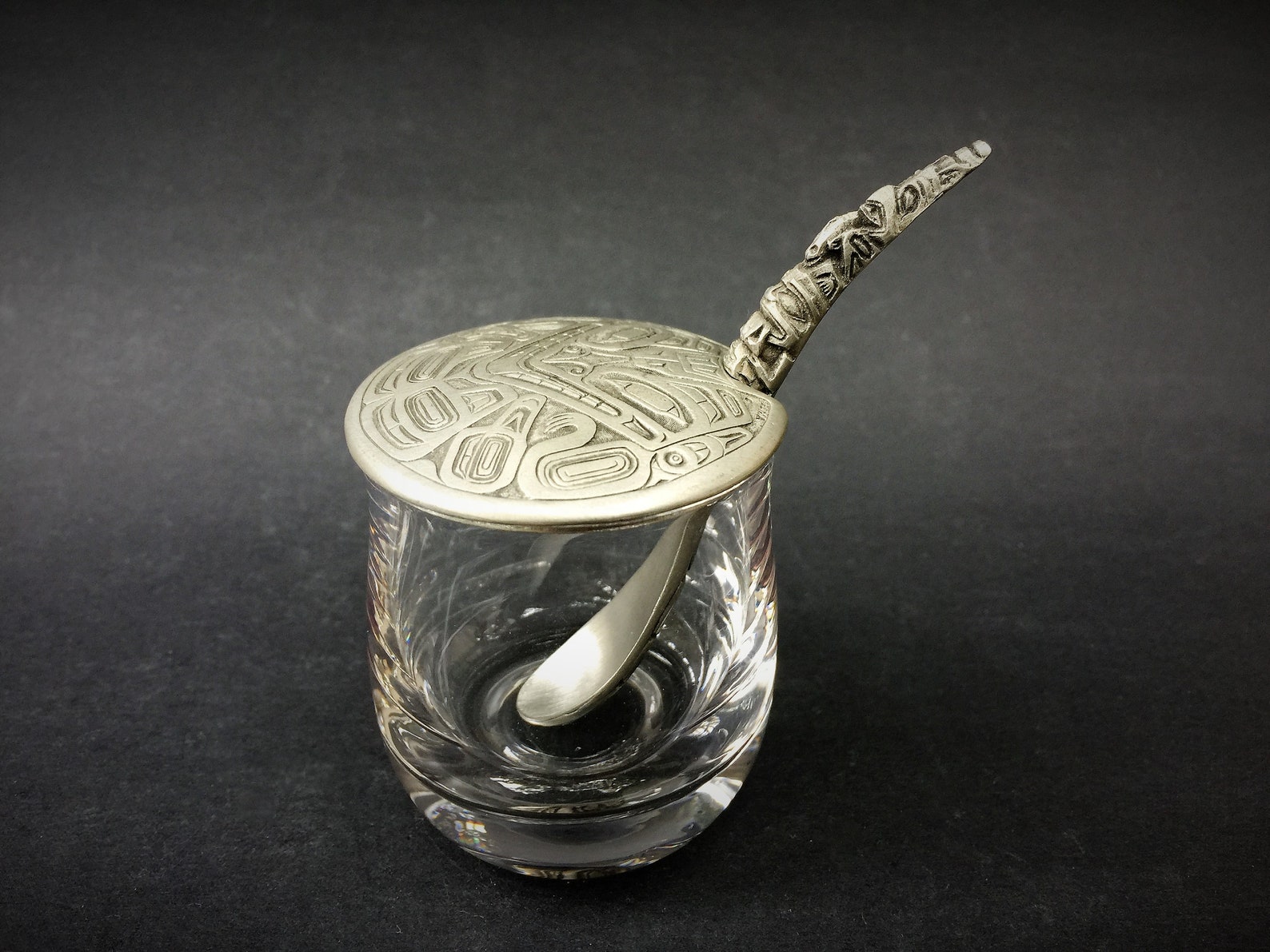 Condiment Pot & Spoon Boma Pewter Etain Fin Canada NW Pacific Etsy