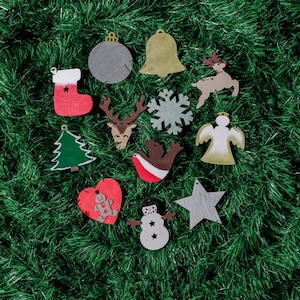 Wooden Decorations - Christmas Decorations. Hand Painted;  Wooden | Tree Decoration | Christmas Decor | Laser Cut Wooden  | Rustic Christmas
