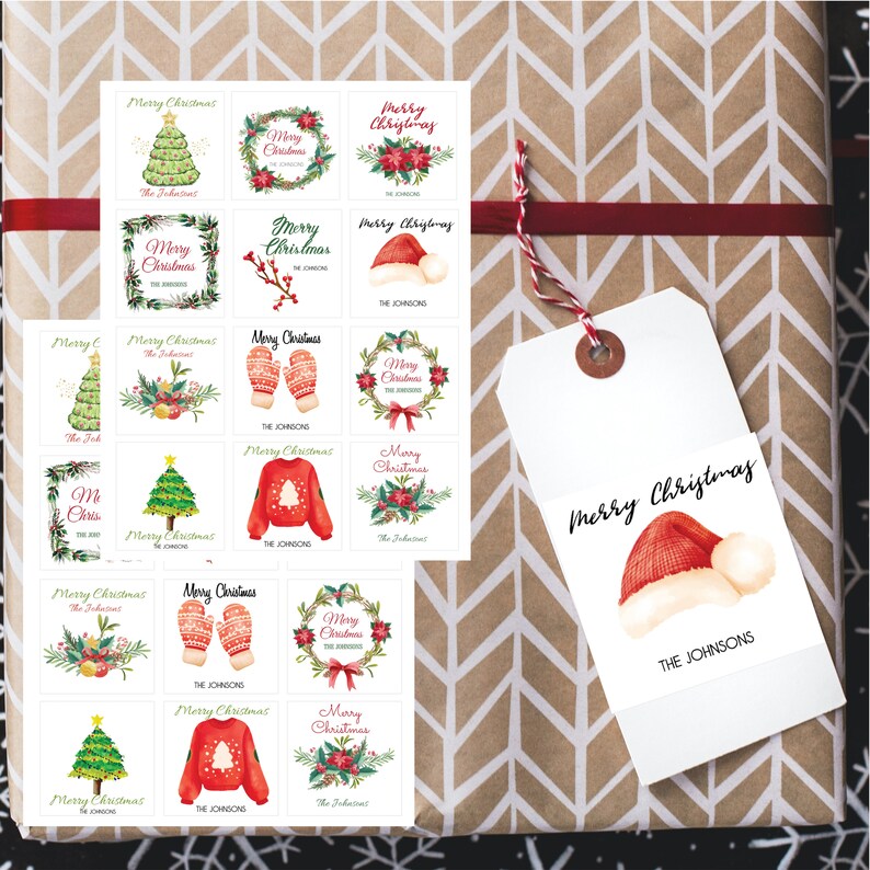 Personalized Printable Christmas Gift Tags Holiday Gift Tags - Etsy