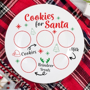 Cookies For Santa Plate SVG, Santa Tray, Christmas Plate Cut File, Holiday Cookie Plate, Chirstmas Cookie Plate, Digital Instant Download