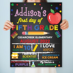 Editable Back To School Chalkboard Sign, First and Last Day of school. Fully Editable, Printable Download, printable back to school sign