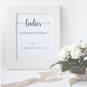 Editable Bathroom Wedding Sign, Wedding Bathroom Accessories Basket, Printable Wedding Sign for Guests, Ladies and Gents, Wedding Restroom